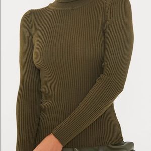 Express green soft turtle neck top